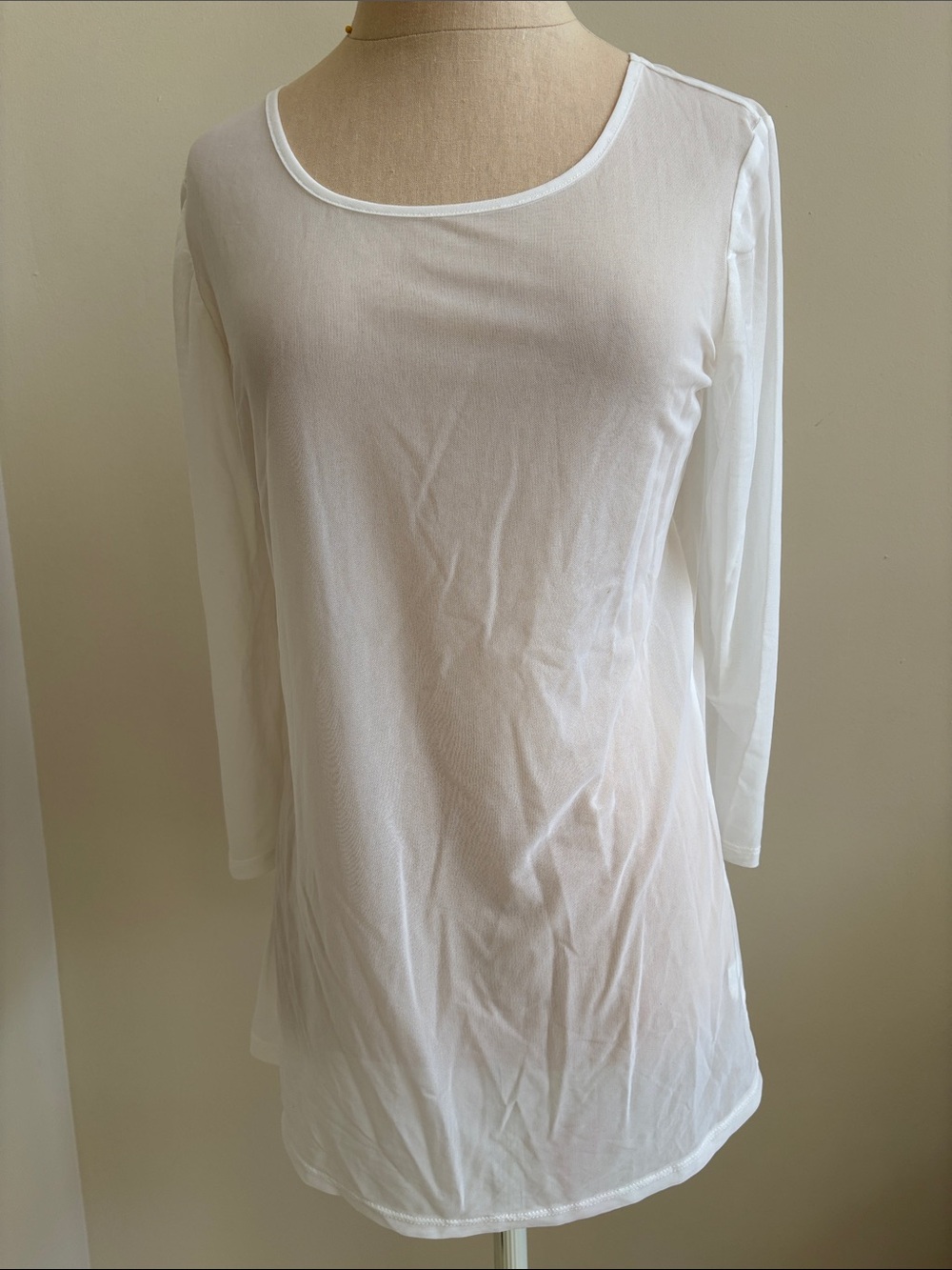 Klaveli Women’s White Sheer Mesh top